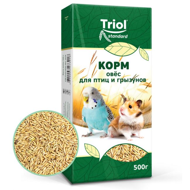 Корм для птиц и грызунов "Овёс", 500г, Тriol Standard Корм для птиц и грызунов "Овёс", 500г, Тriol Standard