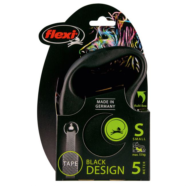 flexi рулетка Black Design S (до 15 кг) 5 м лента черный/серебро flexi рулетка Black Design S (до 15 кг) 5 м лента черный/серебро