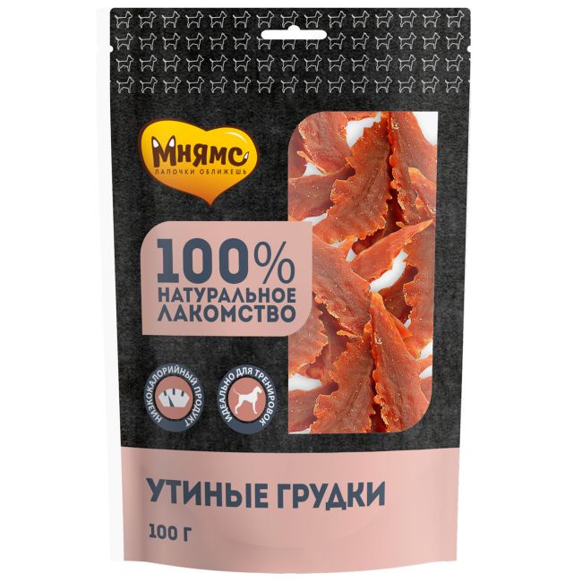 Мнямс лакомство для собак утиные грудки 100 г Мнямс лакомство для собак утиные грудки 100 г