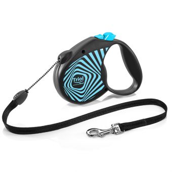 Поводок-рулетка для собак Flexi Life Geometry Blue M 5м до 20кг, трос Поводок-рулетка для собак Flexi Life Geometry Blue M 5м до 20кг, трос