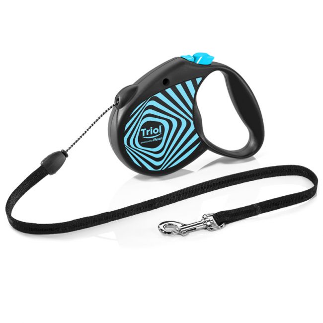 Поводок-рулетка для собак Flexi Life Geometry Blue S 5м до 12кг, трос Поводок-рулетка для собак Flexi Life Geometry Blue S 5м до 12кг, трос