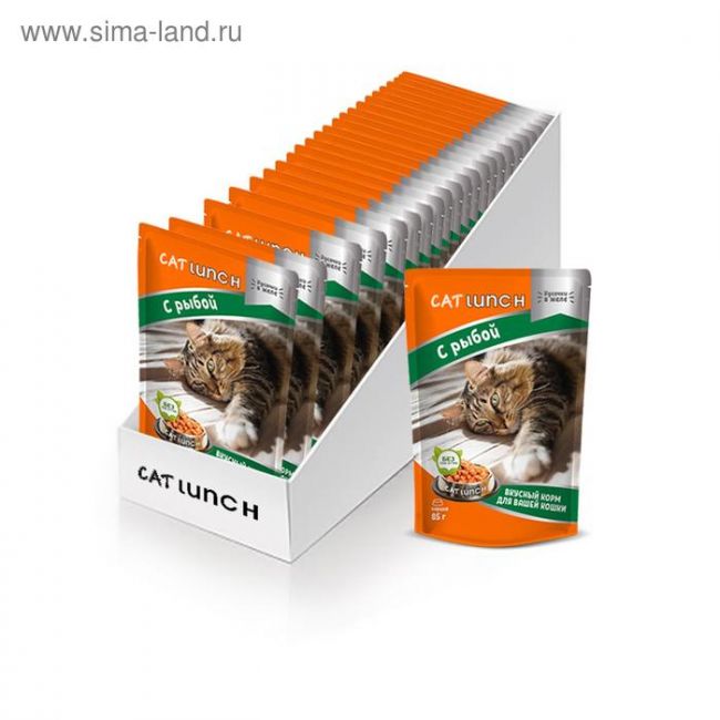 Влажный корм Cat Lunch для кошек, рыба в желе, 85 г