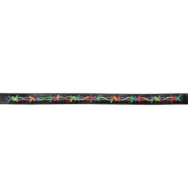 Ошейник из искусственной кожи "Этно" XS, черный 10*310мм