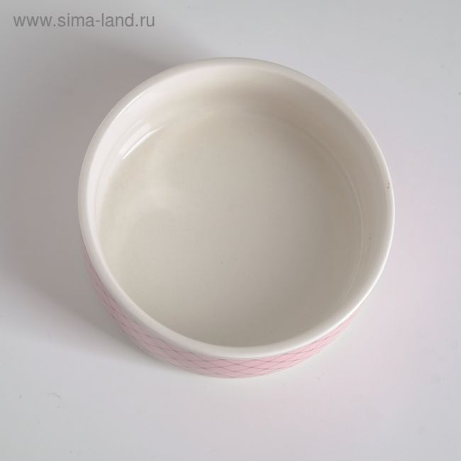 Миска керамическая "Сеточка" 180 мл, 10,5 х 4 см, розовая Миска керамическая "Сеточка" 180 мл, 10,5 х 4 см, розовая