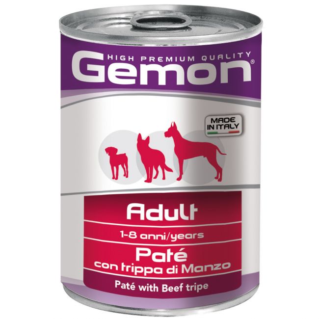 Влажный корм Gemon Dog для взрослых собак, паштет из говяжьего рубца, консервы 400 г Влажный корм Gemon Dog для взрослых собак, паштет из говяжьего рубца, консервы 400 г