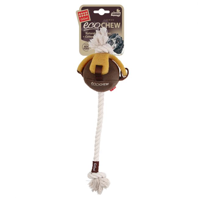 75458 Игрушка для собак Мяч на веревке из экорезины 40см, серия GUM GUM DOG ECO 75458 Игрушка для собак Мяч на веревке из экорезины 40см, серия GUM GUM DOG ECO