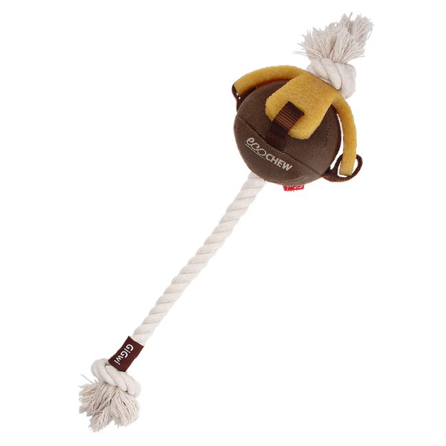 75458 Игрушка для собак Мяч на веревке из экорезины 40см, серия GUM GUM DOG ECO 75458 Игрушка для собак Мяч на веревке из экорезины 40см, серия GUM GUM DOG ECO