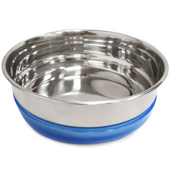 Миска металлическая с синей резинкой, 0,8л