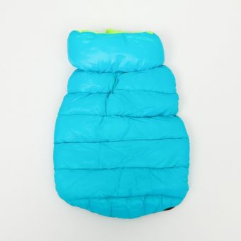Куртка для собак двухсторонняя, M45 (ДС 42 , ОШ 37 , ОГ 62 ), бирюзовая/салатовая Куртка для собак двухсторонняя, M45 (ДС 42 , ОШ 37 , ОГ 62 ), бирюзовая/салатовая