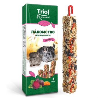 Лакомство для шиншилл с овощами (уп. 2 шт), 100г, Тriol Standard Лакомство для шиншилл с овощами (уп. 2 шт), 100г, Тriol Standard