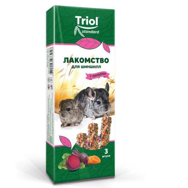 Лакомство для шиншилл с овощами (уп. 2 шт), 100г, Тriol Standard Лакомство для шиншилл с овощами (уп. 2 шт), 100г, Тriol Standard