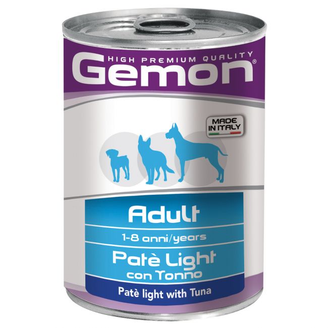 Влажный корм Gemon Dog Light для собак, низкокалорийный, паштет с тунцом, консервы 400 г Влажный корм Gemon Dog Light для собак, низкокалорийный, паштет с тунцом, консервы 400 г