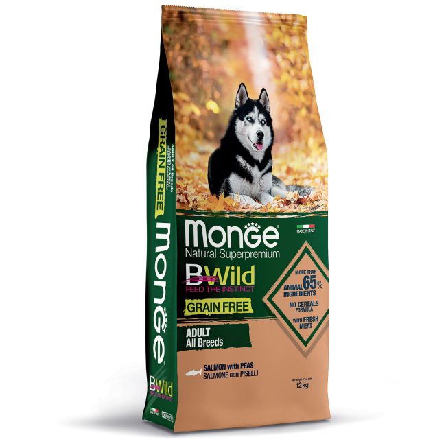 Сухой корм Monge Dog BWild GRAIN FREE для взрослых собак, беззерновой, из лосося 12 кг Сухой корм Monge Dog BWild GRAIN FREE для взрослых собак, беззерновой, из лосося 12 кг