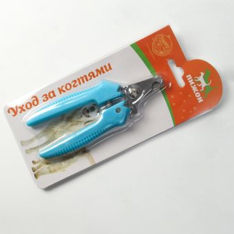 Когтерез боковой малый с прямыми ручками, отверстие 9 мм, голубой Когтерез боковой малый с прямыми ручками, отверстие 9 мм, голубой