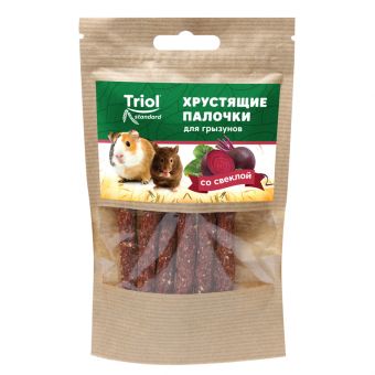 Лакомство хрустящие палочки для грызунов со свеклой, 30г, Тriol Standard Лакомство хрустящие палочки для грызунов со свеклой, 30г, Тriol Standard