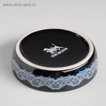 Миска керамическая с орнаментом, 12 х 3 см, 200 мл, бежево-черная Миска керамическая с орнаментом, 12 х 3 см, 200 мл, бежево-черная