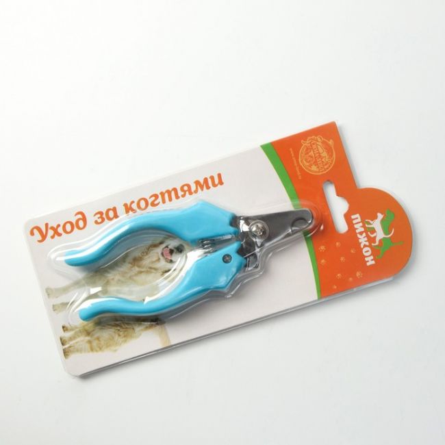 Когтерез боковой малый с фигурными ручками, отверстие 9 мм, голубой Когтерез боковой малый с фигурными ручками, отверстие 9 мм, голубой