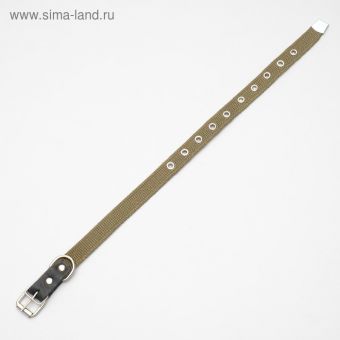 Ошейник брезентовый безразмерный однослойный, 52 х 2 см, ОШ 23-46 см, хаки Ошейник брезентовый безразмерный однослойный, 52 х 2 см, ОШ 23-46 см, хаки