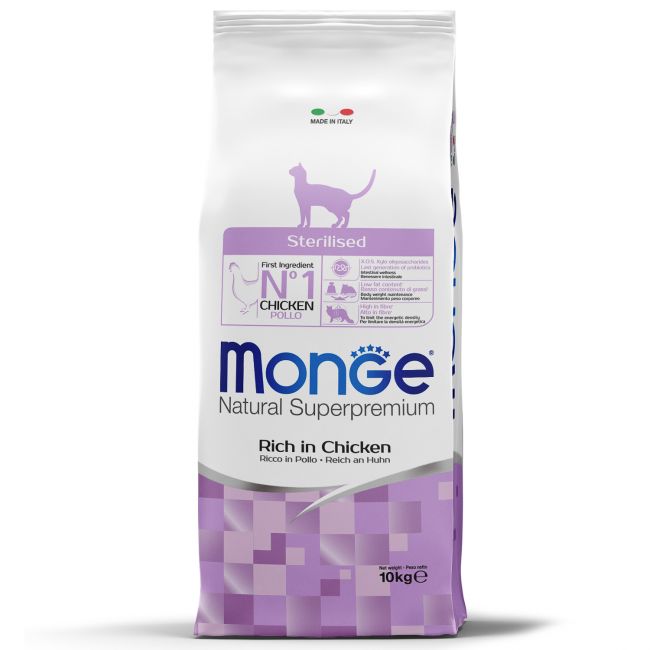 Сухой корм Monge Cat Daily Line Sterilised для стерилизованных кошек, из курицы 10 кг Сухой корм Monge Cat Daily Line Sterilised для стерилизованных кошек, из курицы 10 кг