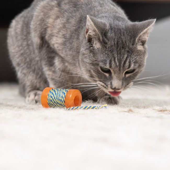 Petstages игрушка для кошек Energize "ОРКА катушка с веревочкой" 6 см Petstages игрушка для кошек Energize "ОРКА катушка с веревочкой" 6 см