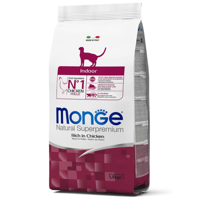 Сухой корм Monge Cat Daily Line Indoor для домашних кошек, из курицы 1,5 кг Сухой корм Monge Cat Daily Line Indoor для домашних кошек, из курицы 1,5 кг