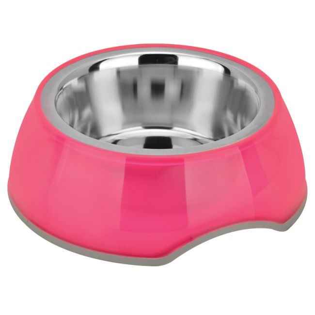 Миска металлическая на подставке из термопластичной резины, 0,4л Миска металлическая на подставке из термопластичной резины, 0,4л