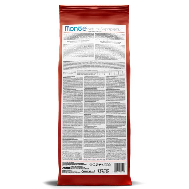 Сухой корм Monge Dog Speciality Line Monoprotein Mini для взрослых собак мелких пород, из ягненка с рисом и картофелем 7,5 кг