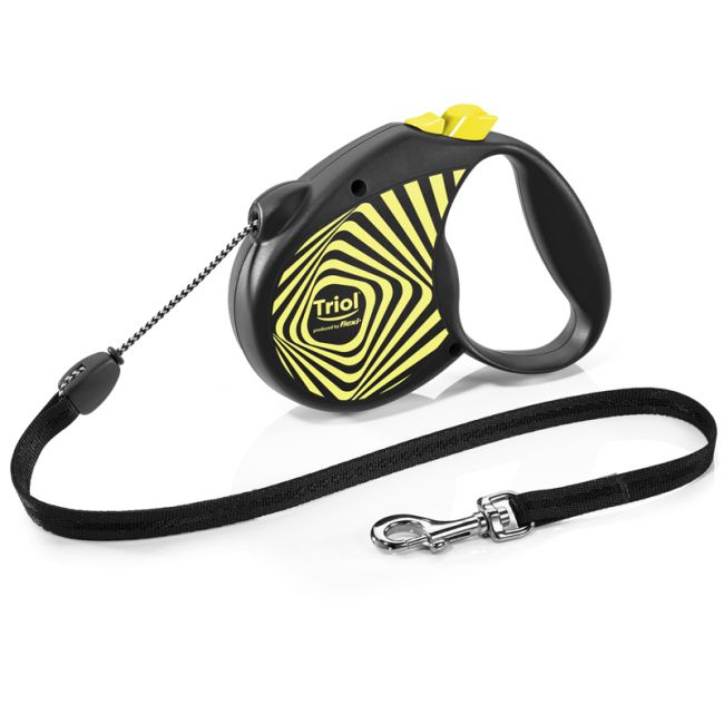 Поводок-рулетка для собак Flexi Life Geometry Yellow M 5м до 20кг, трос Поводок-рулетка для собак Flexi Life Geometry Yellow M 5м до 20кг, трос