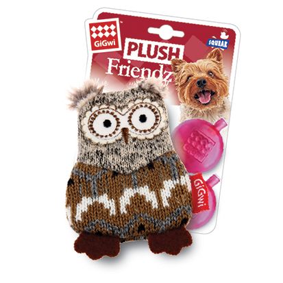 75387 Игрушка для собак Сова со сменными пищалками 10см, серия PLUSH FRIENDZ 75387 Игрушка для собак Сова со сменными пищалками 10см, серия PLUSH FRIENDZ